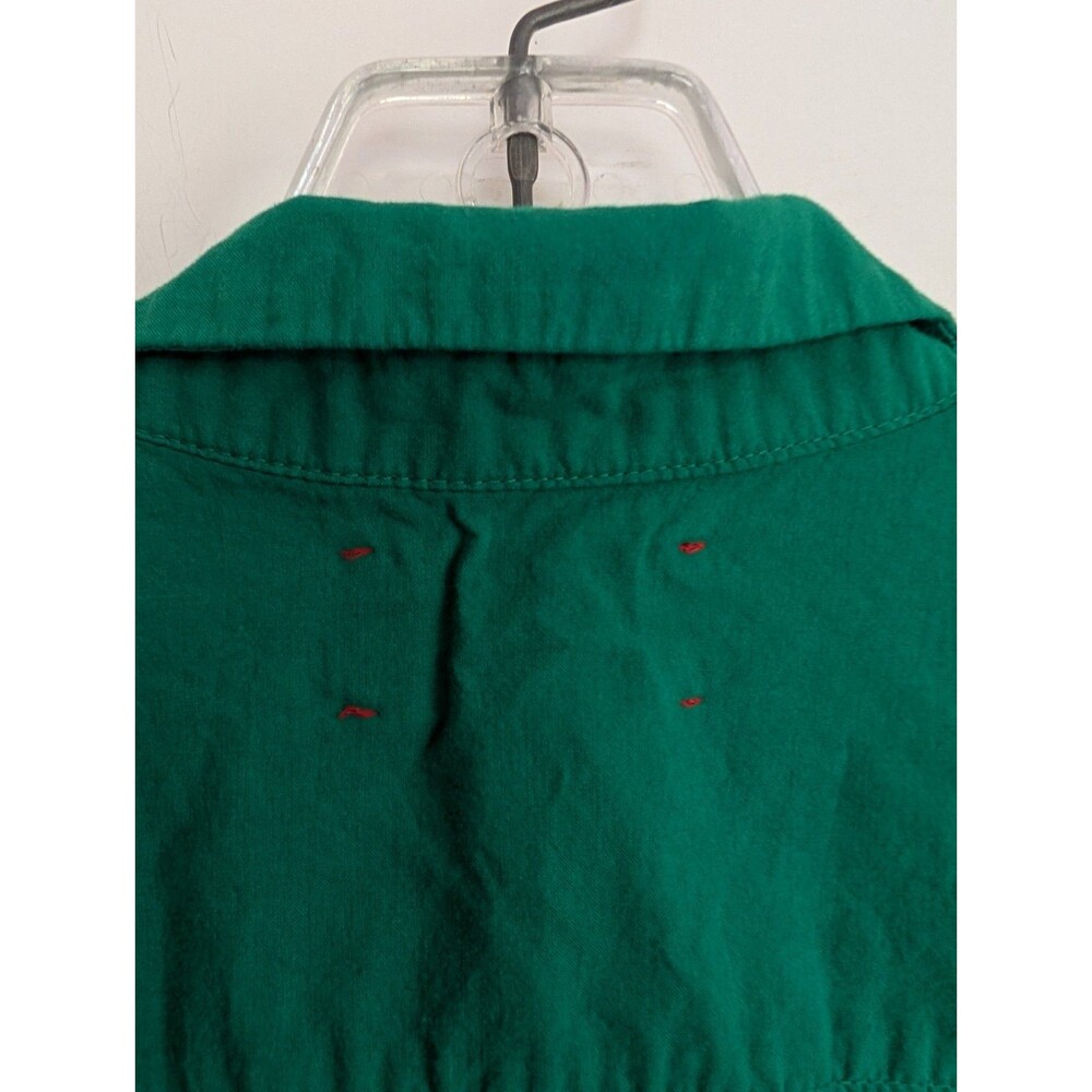 Xirena Channing Shirt XS Green Rolled Cuffs Button Up Cotton Poplin Preppy Work - Picture 4 of 8